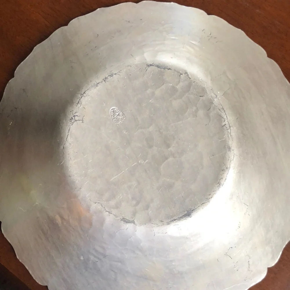 EVERLAST MID CENTURY MODERN HAND FORGED ALUMINUM DOGWOOD PATTERN BOWL